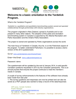 a basic orientation to the Yardstick Program.