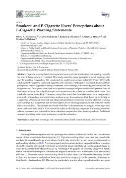 Smokers` and E-Cigarette Users` Perceptions about E