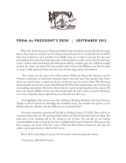 September 2013 State Newsletter - Montana State Old
