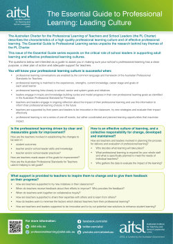 The Essential Guide to Professional Learning: Leading Culture, AITSL
