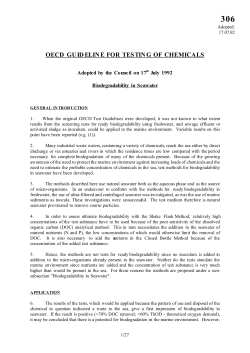 OECD GUIDELINE FOR TESTING OF CHEMICALS
