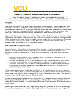Purpose Definition of Sexual Harassment University