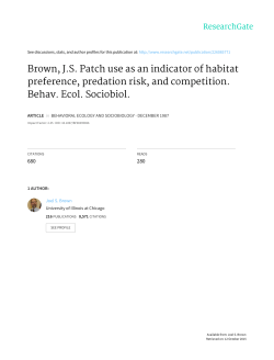 Brown, JS Patch use as an indicator of habitat preference, predation