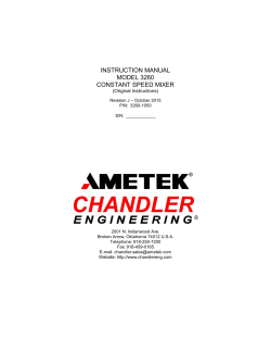 INSTRUCTION MANUAL MODEL 3260 CONSTANT SPEED MIXER