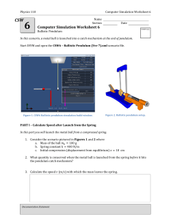 Ballistic Pendulum lesson handout