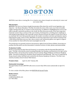 BOSTON is more than a running film. It is a timeless story about