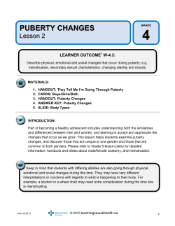 puberty changes - Teaching Sexual Health