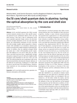 Ge/Si core/shell quantum dots in alumina: tuning the optical
