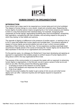 human dignity in organizations - Human Dignity and Humiliation