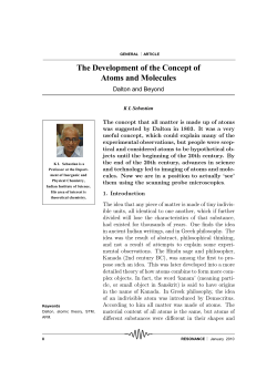 The Development of the Concept of Atoms and Molecules