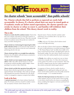 Are charter schools &ldquo;more accountable&rdquo; than public schools?