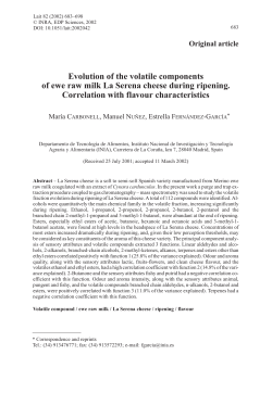 Evolution of the volatile components of ewe raw milk La Serena