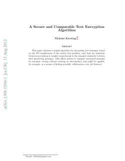 A Secure and Comparable Text Encryption Algorithm