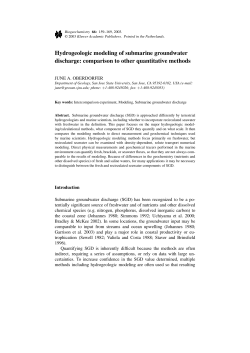 Hydrogeologic modeling of submarine groundwater