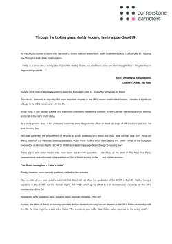 Through the looking glass, darkly: housing law in a post