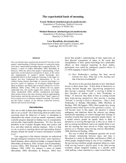 The experiential basis of meaning