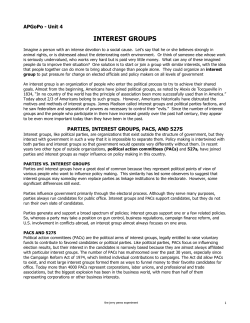 interest groups - the jerry perez experiment