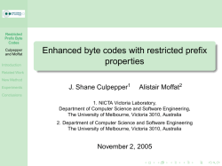 Enhanced byte codes with restricted prefix properties