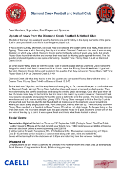 to view Newsletter - Diamond Creek Football Club