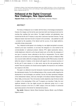 Hollywood at the Digital Crossroad: New Challenges, New