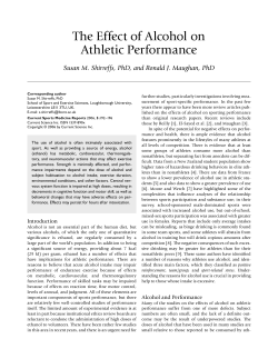 The effect of alcohol on athletic performance