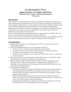 An Herbalist`s View-Approaches to Colds and Flus
