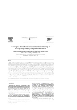 Cold vapour atomic fluorescence determination of mercury in milk