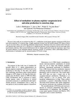 Effect of methadone on plasma arginine vasopressin level and urine