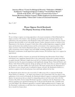 Please Oppose David Bernhardt For Deputy Secretary