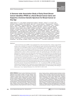 A Genome-wide Association Study of Early