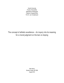 The concept of athletic excellence &ndash; An inquiry into its meaning for a