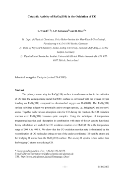 Catalytic Activity of RuO2(110) in the Oxidation of CO - Justus