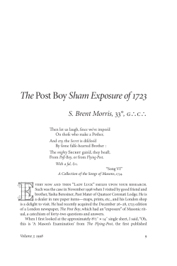 The Post Boy Sham Exposure of 1723