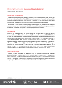 Defining Community Vulnerabilities in Lebanon