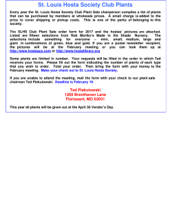 St. Louis Hosta Society Club Plants
