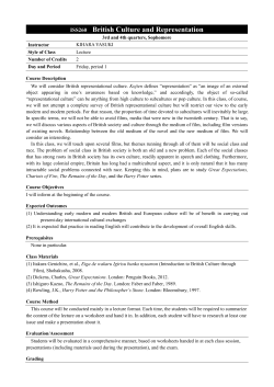 ISS260 British Culture and Representation
