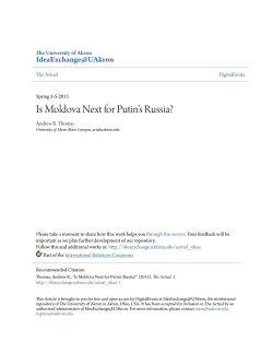 Is Moldova Next for Putin`s Russia? - IdeaExchange@UAkron