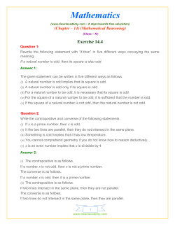 Mathematical Reasoning