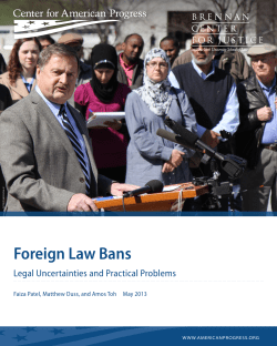Foreign Law Bans - Center for American Progress
