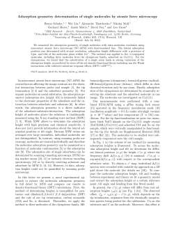 Adsorption geometry determination of single molecules by atomic