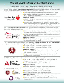 Medical Societies Support Bariatric Surgery