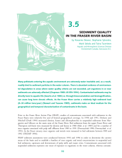 sediment quality in the fraser river basin