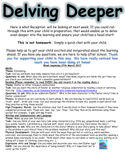 Here is what Reception will be looking at next week. If you could run