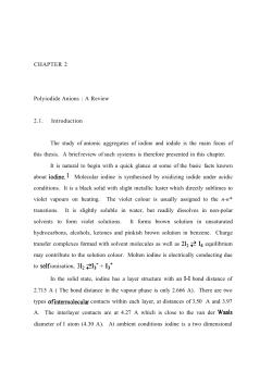 CHAPTER 2 Polyiodide Anions : A Review 2.1