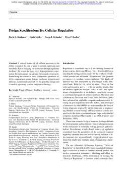 Design Specifications for Cellular Regulation
