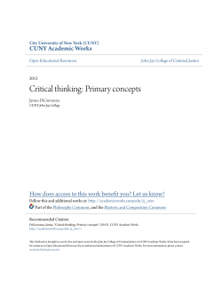 Critical thinking: Primary concepts