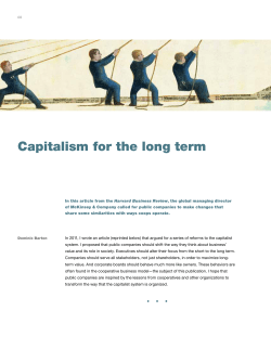 McKinsey on Cooperatives - Capitalism for the long term