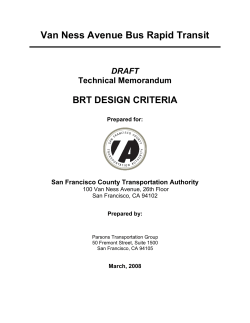 Van Ness Avenue Bus Rapid Transit: BRT Design Criteria.