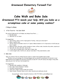 Farewell Fair Bake Sale Cake Walk information