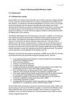 Page | 1 &copy; Peter Hungerford-Welch 2015 Chapter 14 (Sentencing